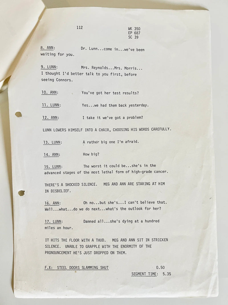 Script or screenplay on a white background