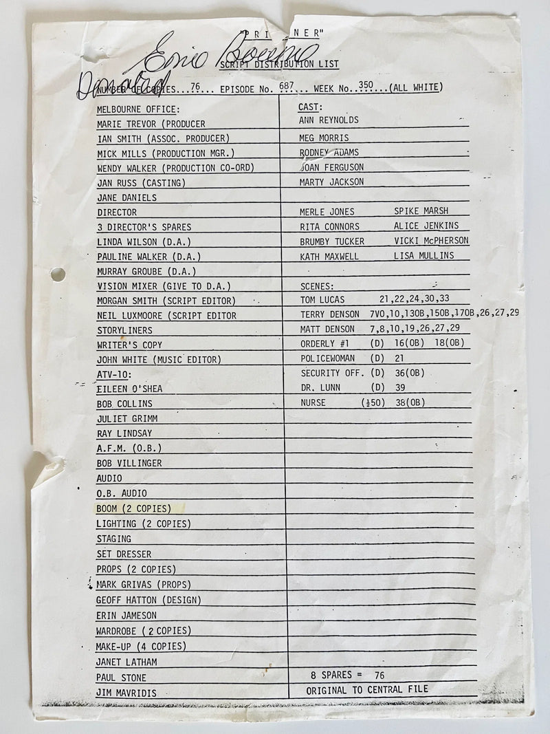 Vintage script or document with typewritten text on a white background