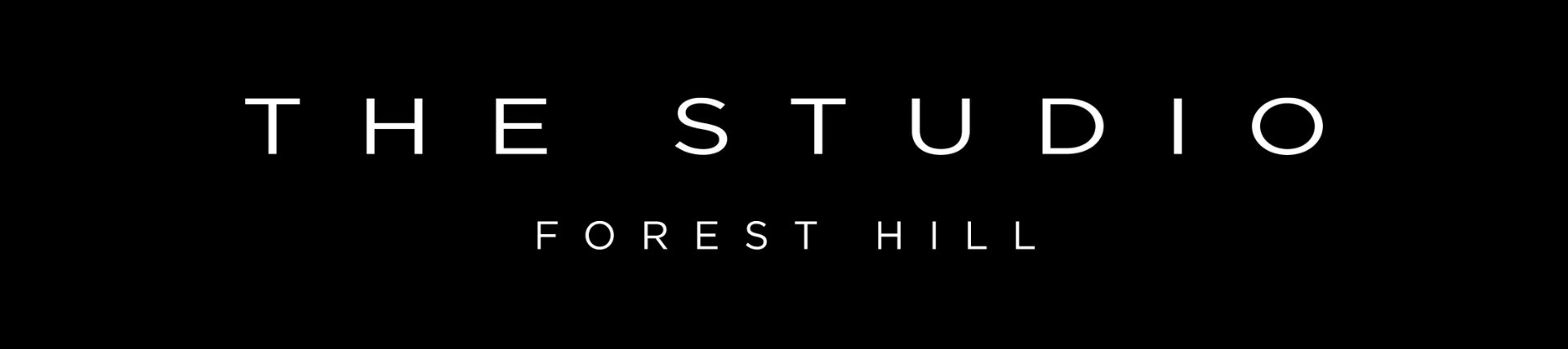 Logo of 'The Studio Forest Hill' with a black background