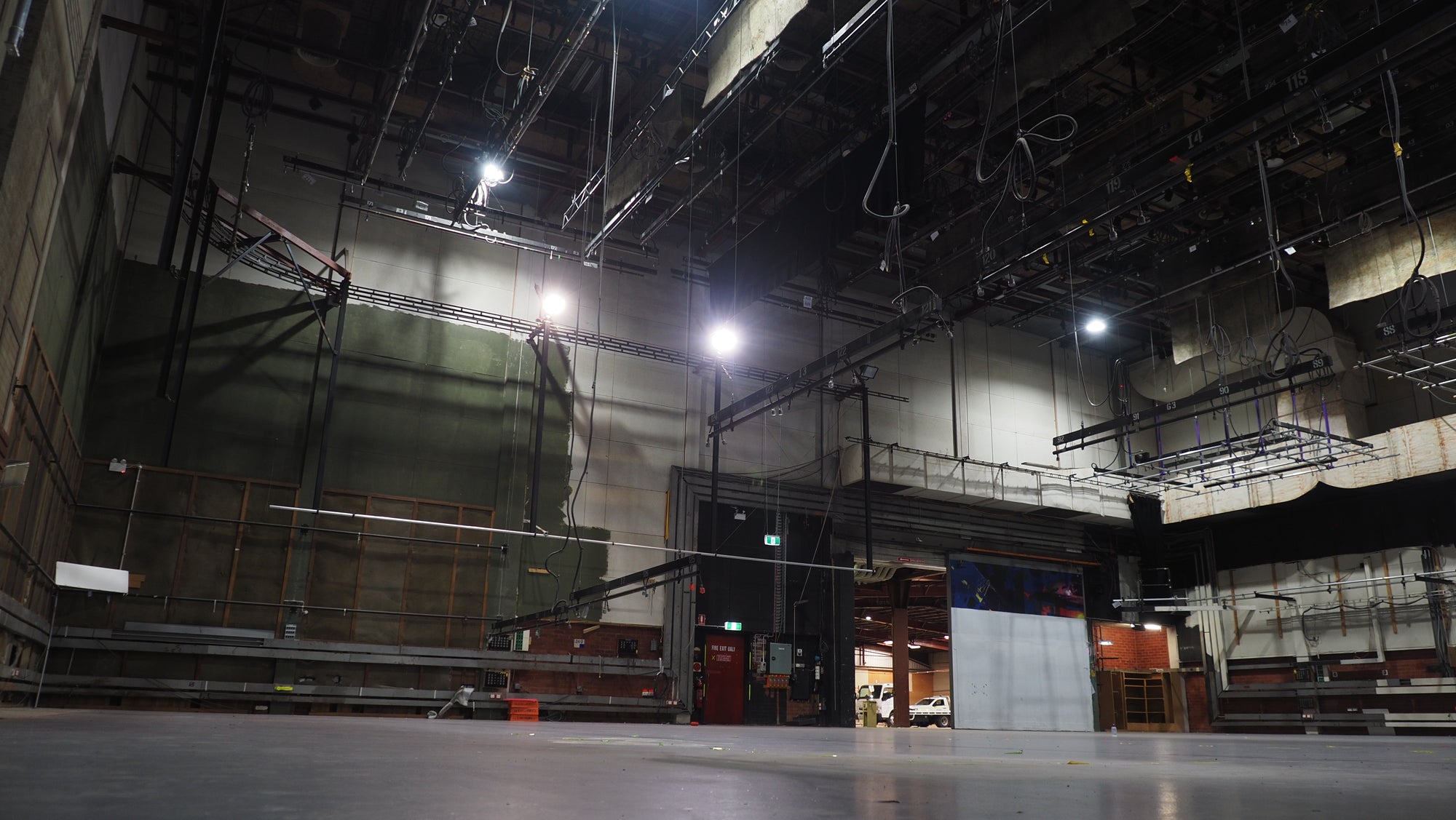 Large production studio with high ceiling