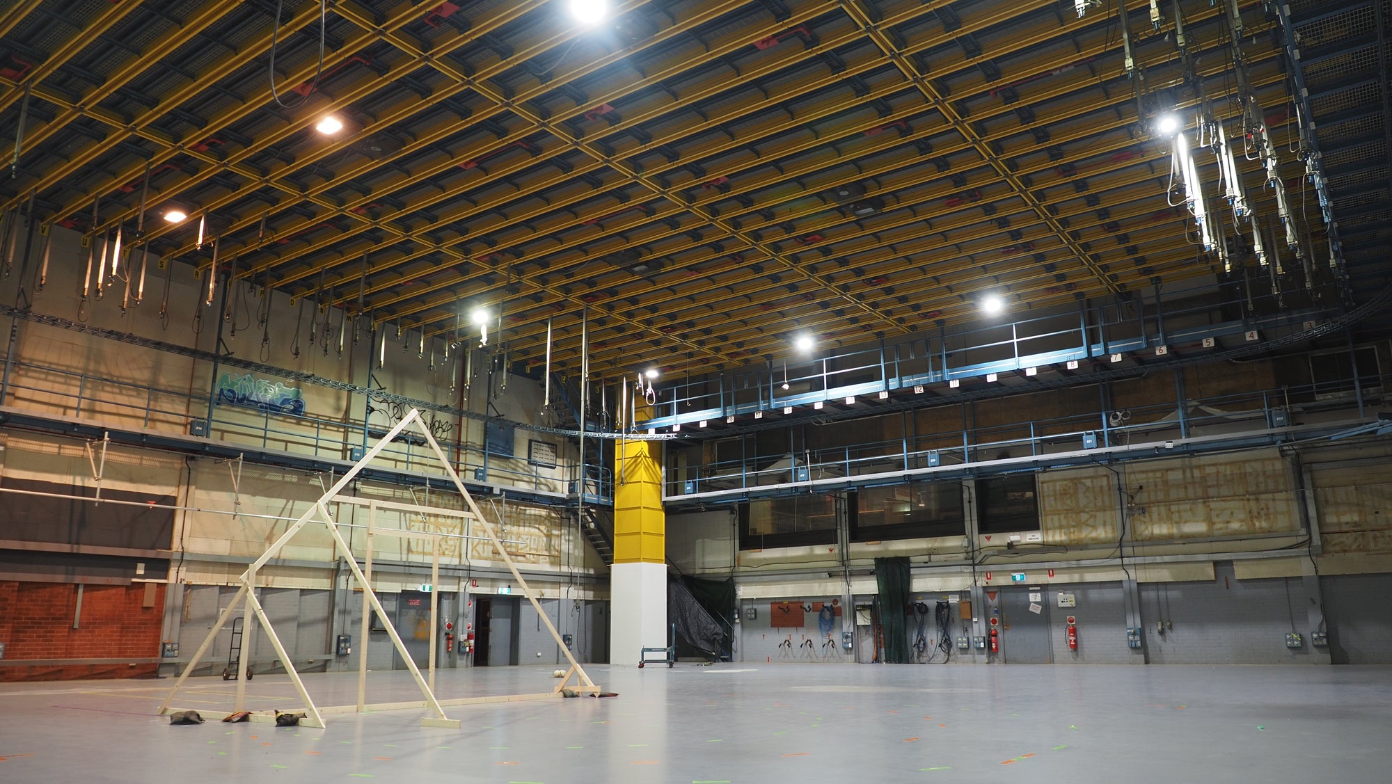 Large production studio with grey flooring
