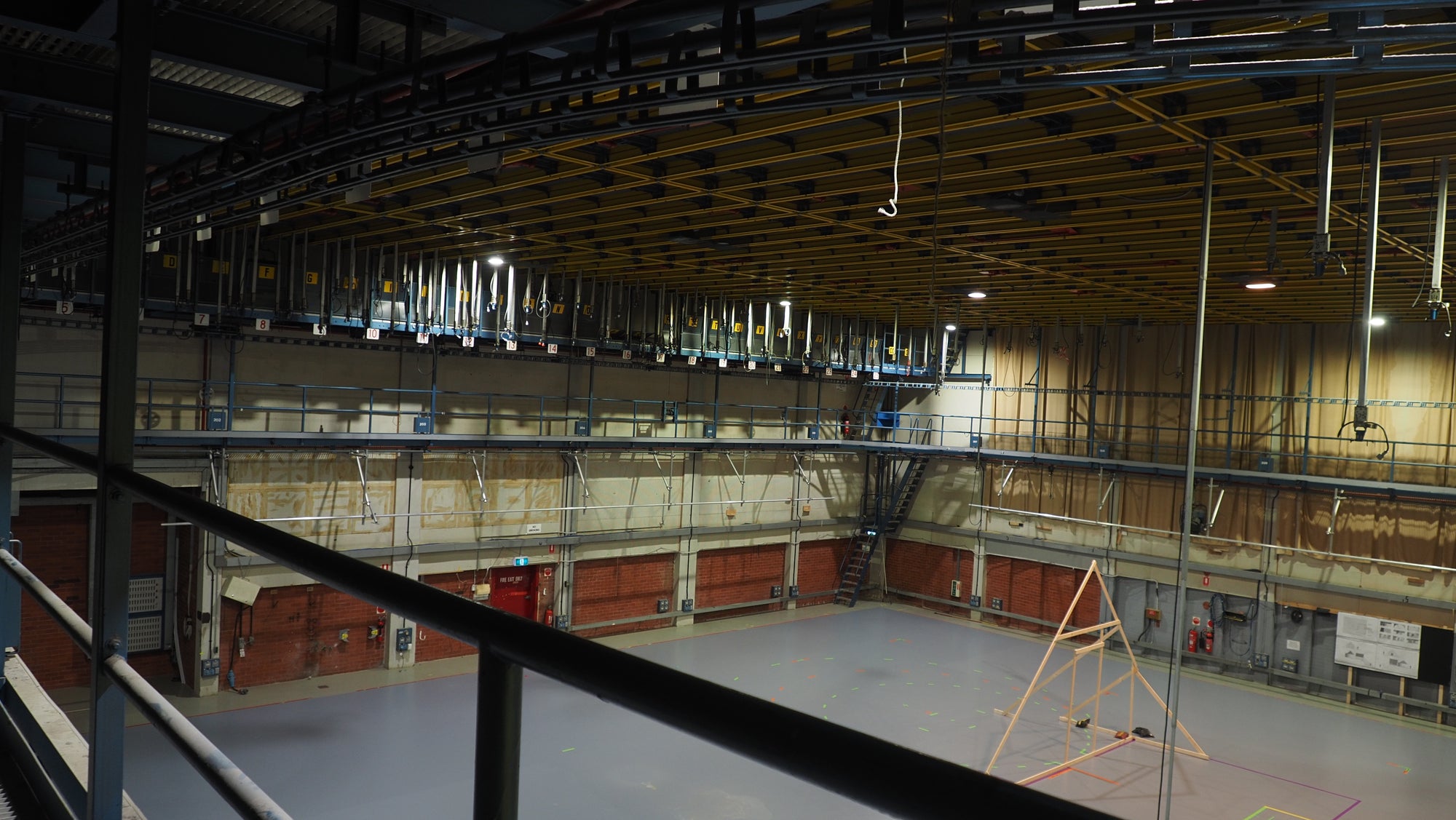 Large production studio view from the top