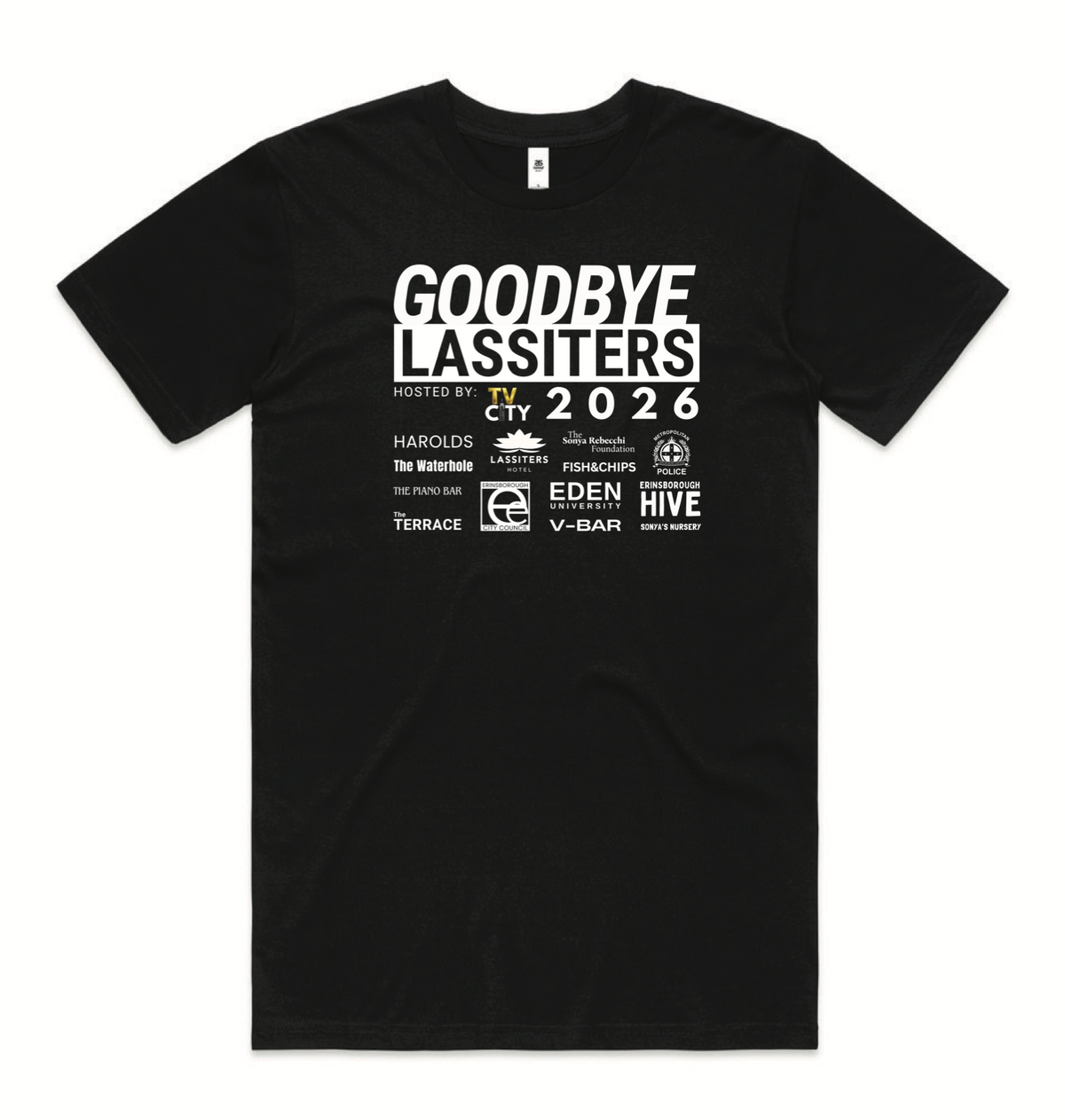 T-Shirt 'Goodbye Lassiters' 100% Cotton by AS Colour (Designed & Printed in Australia)